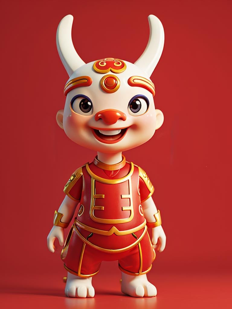 Masterpiece,top-notch quality,zhongguolong,eastern dragon,chibi,Hdri,looking towards the camera,1girl,solo,Chinese New Year,Blind Box Art,smile,Red background,<lora:Dragon 龙年新春:0.6>,