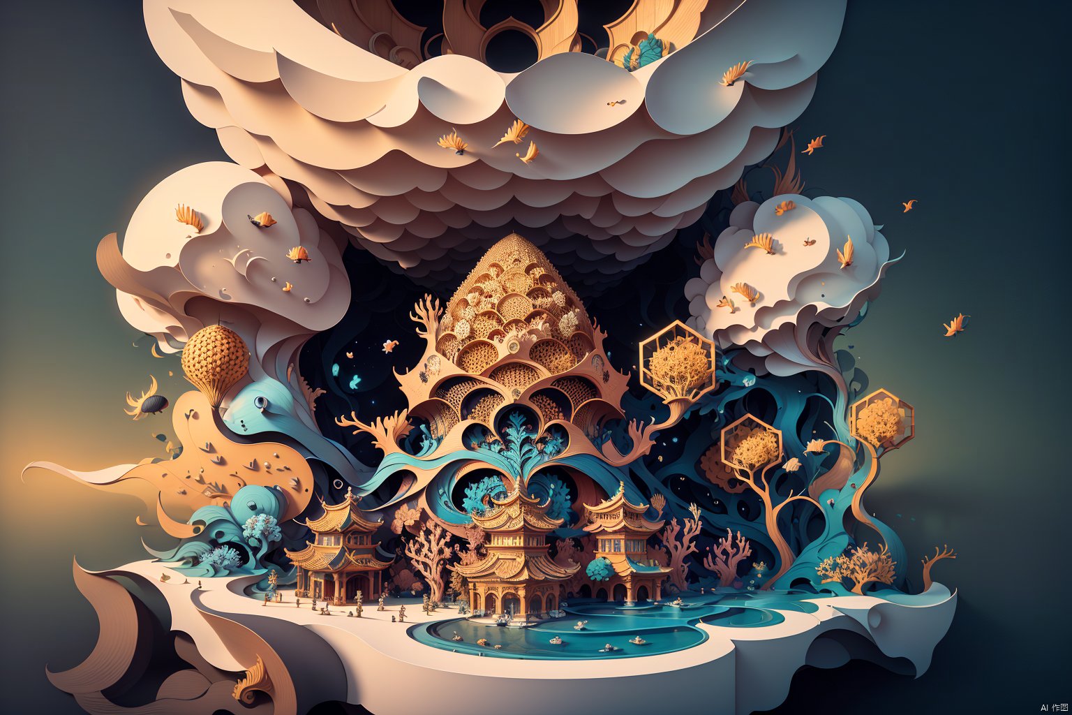 ocean style,  Mathematical Design art,  stunning visual feast by 行乎者也 on Tensor.Art
