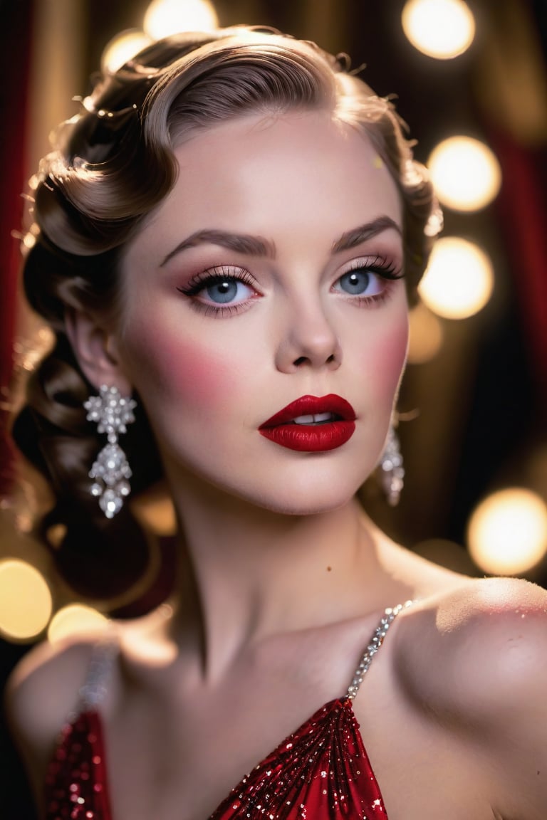 ClassicHollywoodglamour,girlinastunningredeveninggown,dazzlingaccessories,(captivatingeyes,redlips,flawlessskin),velvetcurtains,dramaticpose,interestingcomposition,spotlightillumination,richshadows,shallowdepthoffield,sparklingbokeh,exquisitedetails,timelesselegance.portraitphotography,35mmfilm,naturalblurry,,, masterpiece,best quality,highres,8k uhd,
,<lora:659095807385103906:1.0>