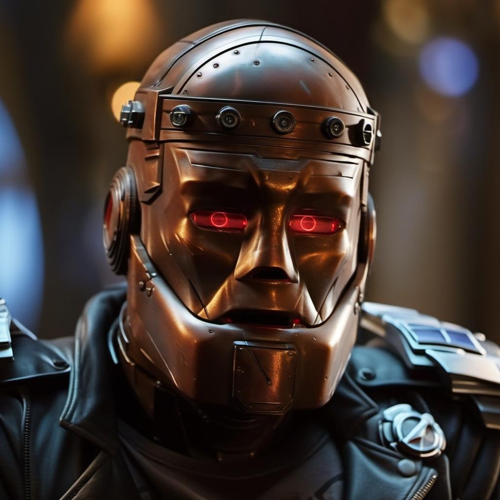 cinematic photo,Robotman1024 , close up portrait, highly detailed ,ultra sharp, photograph, film, bokeh, professional, 4k, highly detailed <lora:Robotman1024:0.9>