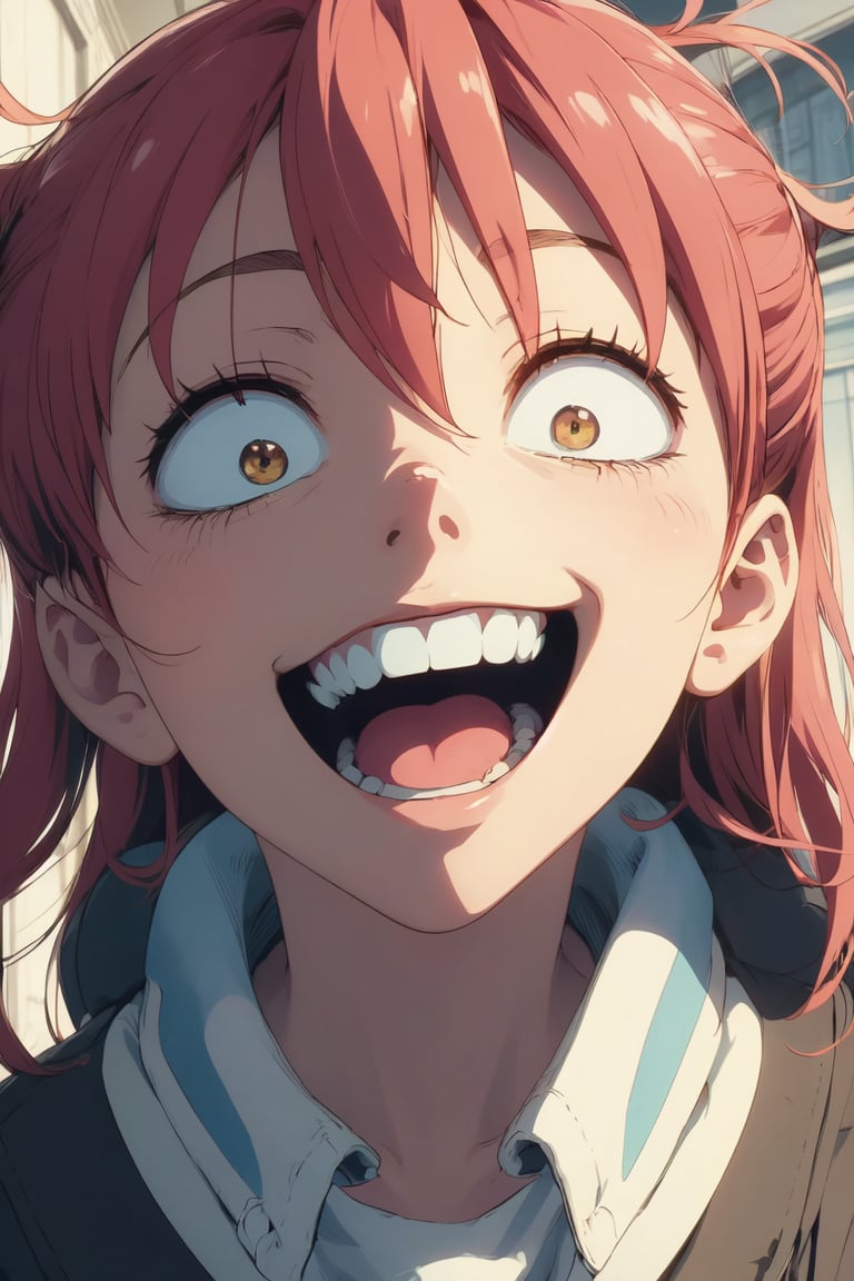 Crazy face, crazy laugh, crazy eyes, strong shadows, detailed face,kobayashi