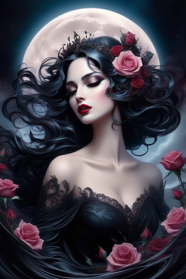 Gothic fairytale,  paint flow,  elegant by SometimesWitchy on Tensor.Art