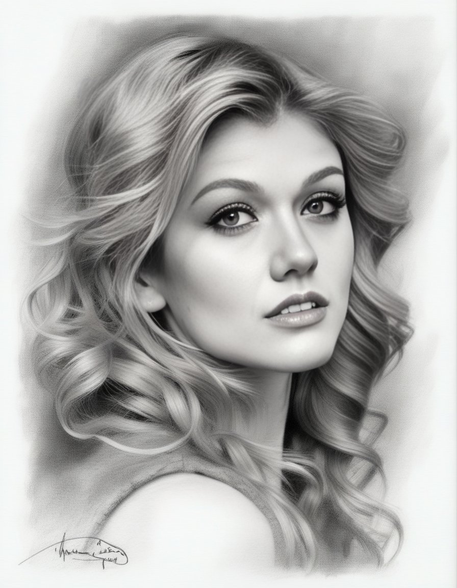 KatherineMcnamara,<lora:KatherineMcnamaraSDXL:1>stunning sketch portrait by Michelangelo, charcoal drawing, face only, an absolutely gorgeous woman, side view, ultra-detailed, hint of a smile, no coloring, no color