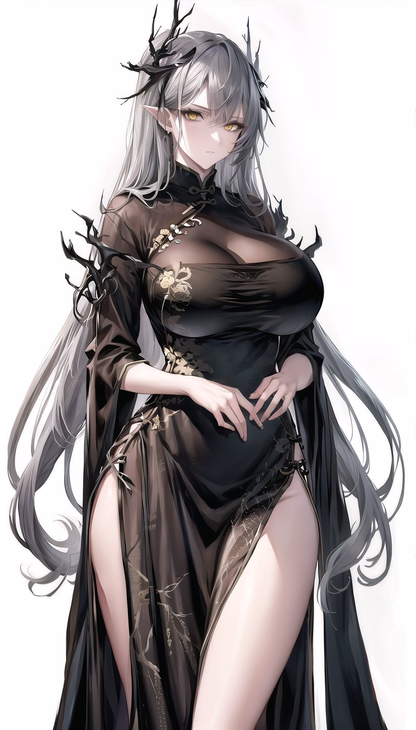 grey-hairstyle,  horns,  yellow eyes by Ttan on Tensor.Art