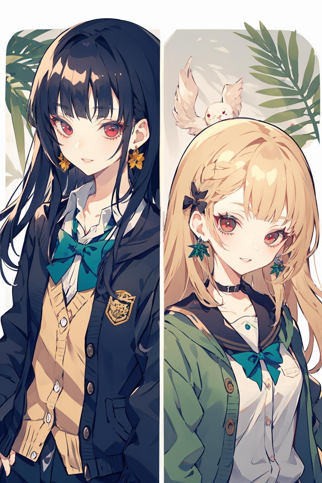 multiple girls,  2girls ,  black hair by 才不是今宵呢！ on Tensor.Art