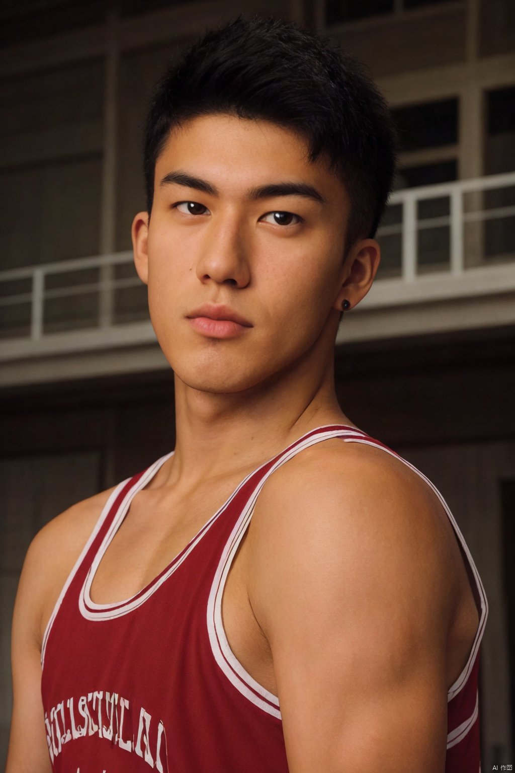 （rutilism：2）, full body, Sakuragi Hanamichi  , Playing Basketball, red hair boy, basketball court, （red hair：2）, 1boy, handsome , 18 years old, asian, tank top , ymhd, , Red basketball vest, school, single-fold eyelid, 1man, Mandibular angle, , （manly face：1.3） , Sparkling,  photorealistic, CodeMan001,  CodeMan001,  evil person,  Oguri,<lora:EMS-232175-EMS:0.500000>,<lora:EMS-264156-EMS:0.500000>,<lora:EMS-267164-EMS:0.600000>