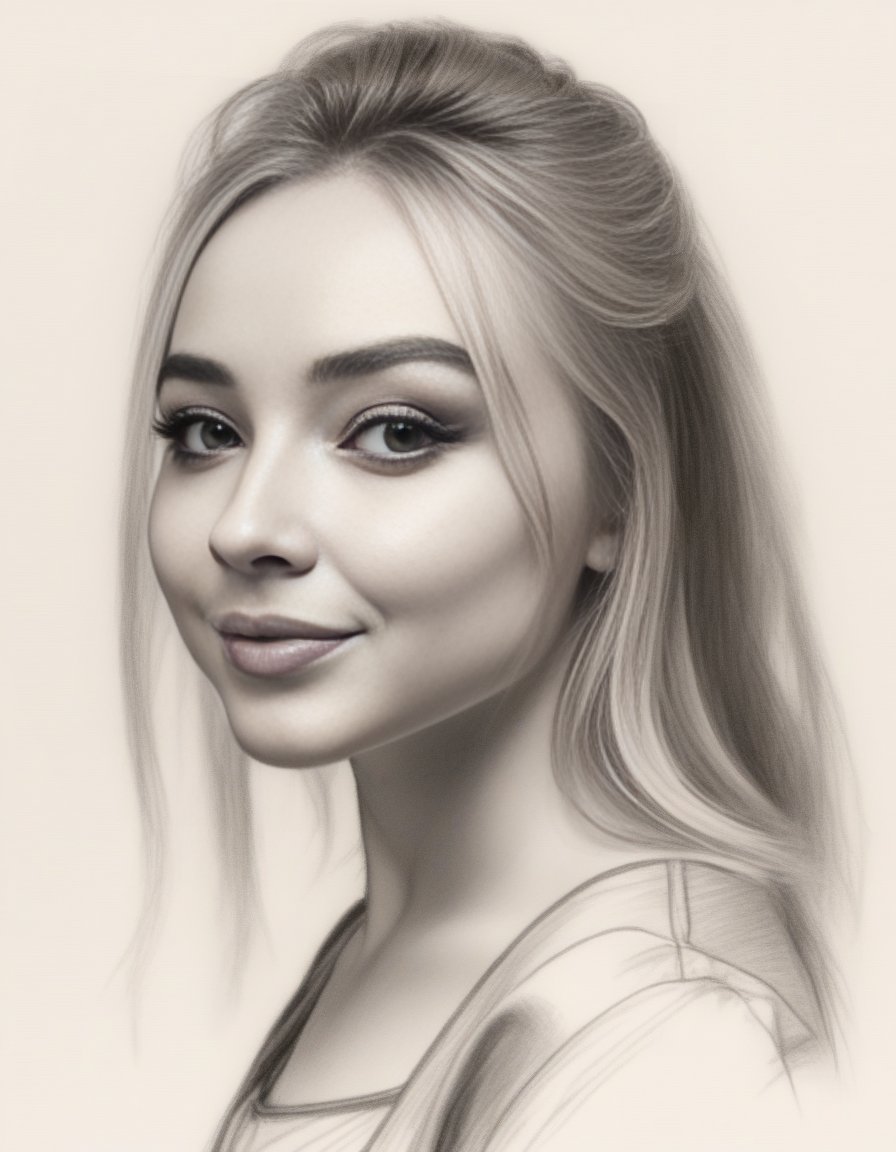 SabrinaCarpenter,<lora:SabrinaCarpenterSDXL:1>stunning sketch portrait by Michelangelo, charcoal drawing, face only, an absolutely gorgeous woman, side view, ultra-detailed, hint of a smile, no coloring, no color