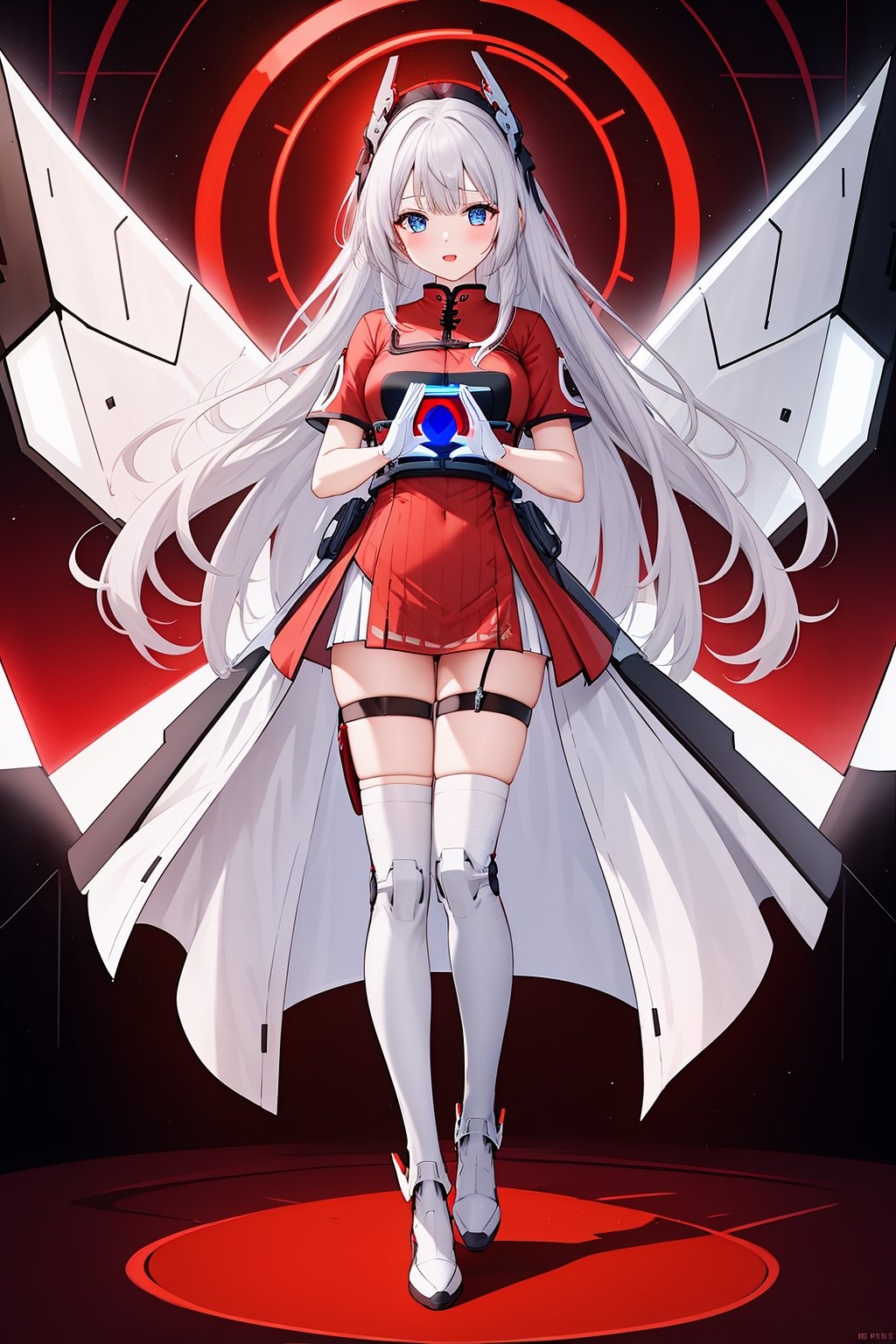 1 girl,  solo,  red Mecha pants by 蔚蓝Blue on Tensor.Art