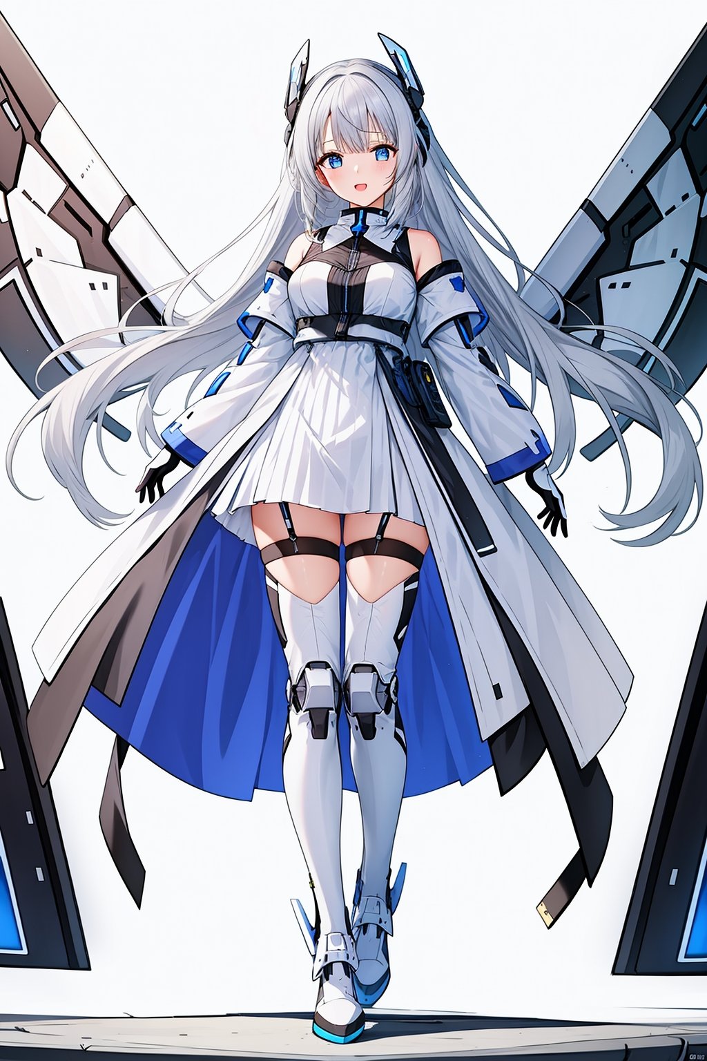 1 girl,  solo,  white Mecha pants by 蔚蓝Blue on Tensor.Art