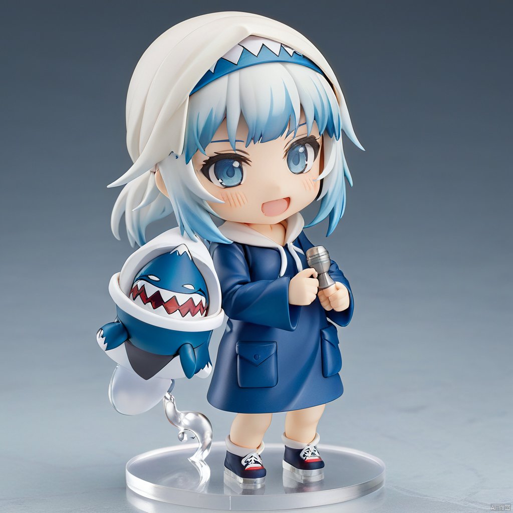 nendoroid figure, 1girl, gawr gura \(1st costume\), hololive
, masterpiece, best quality,