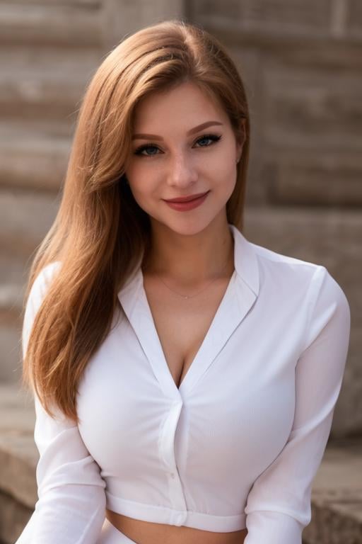 sexy,<lora:kat_soria:1>,kat_soria,white shirt,portrait,smile, 