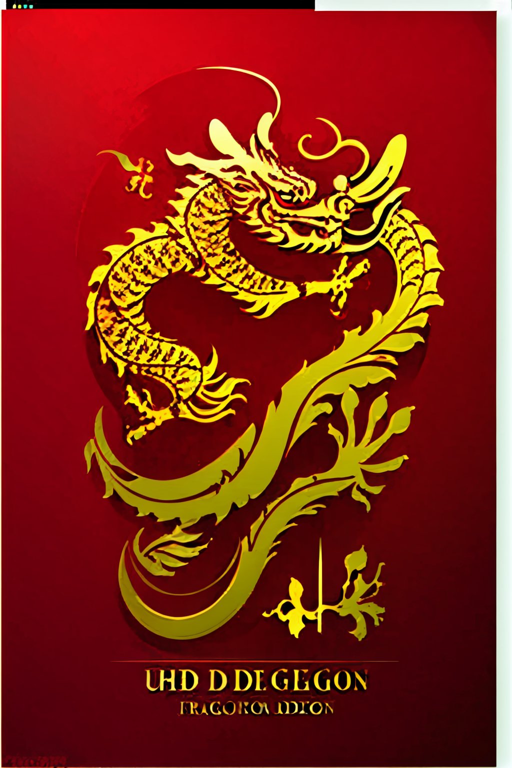 UHD resolution,absudres,masterpiece,art,golden dragon,red background,solo,majestic,Red dragon 