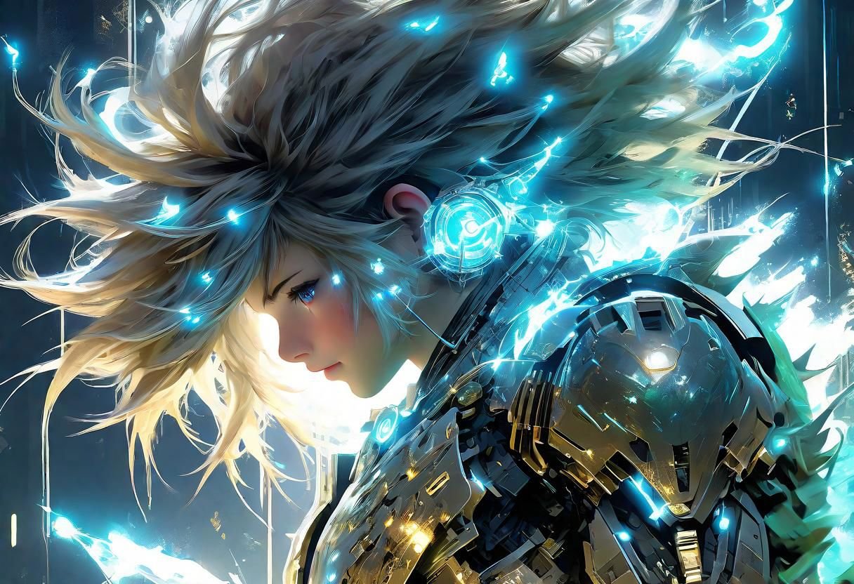 Shoulder length messy long shine hair, happy, Full body, Beautiful anime waifu style boy, hyperdetailed painting, luminism, art by Carne Griffiths and Wadim Kashin concept art, 4k resolution, fractal isometrics details bioluminescence , 4d render, octane render, intricately detailed , cinematic, trending on artstation Isometric Centered hyperrealistic cover photo awesome full color, hand drawn , gritty, realistic mucha , hit definition , cinematic, on paper, ethereal background, abstract beauty,stand, approaching perfection, pure form, golden ratio, minimalistic, unfinished, concept art, by Brian Froud and Carne Griffiths and Wadim Kashin and John William Waterhouse, intricate details, 8k post production, high resolution, hyperdetailed, trending on artstation, sharp focus, studio photo, intricate details, highly detailed, by greg rutkowski