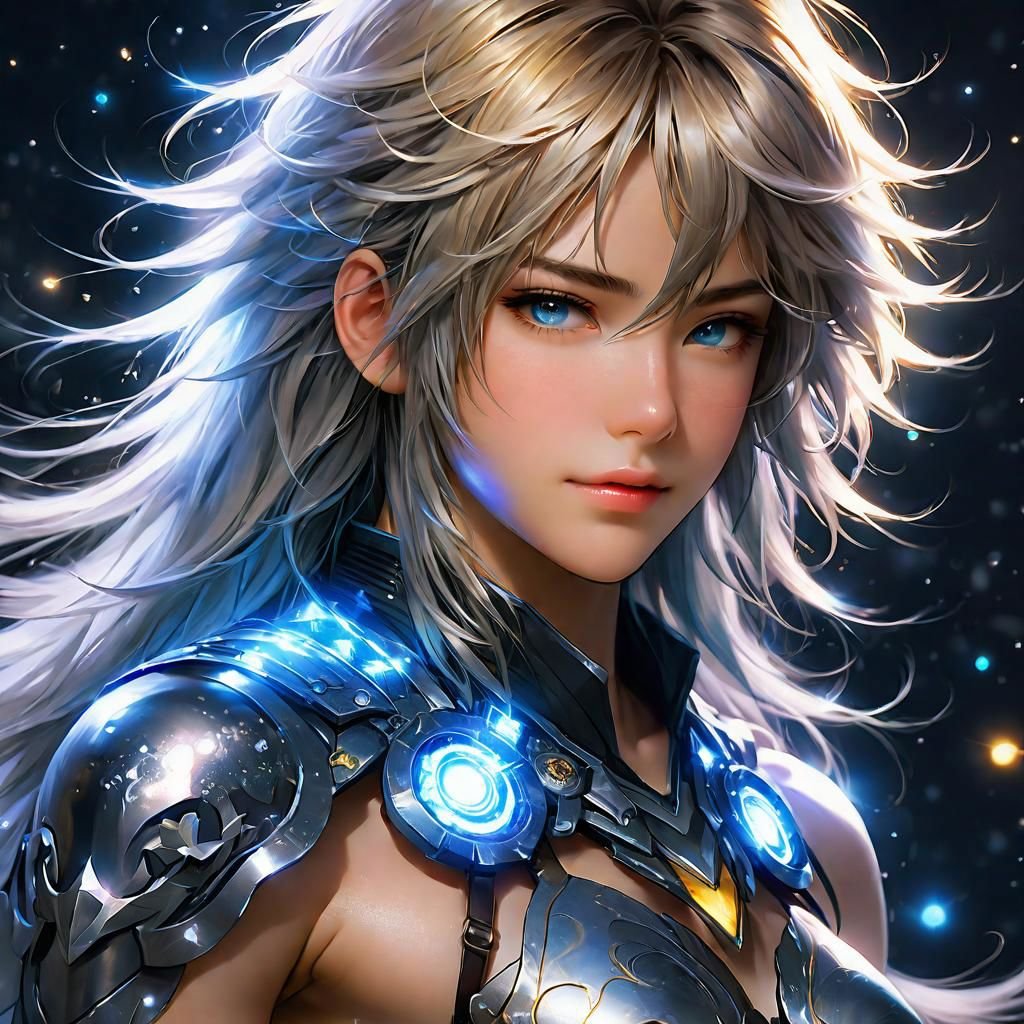 Shoulder length messy long shine hair, happy, Full body, Beautiful anime waifu style boy, hyperdetailed painting, luminism, art by Carne Griffiths and Wadim Kashin concept art, 4k resolution, fractal isometrics details bioluminescence , 4d render, octane render, intricately detailed , cinematic, trending on artstation Isometric Centered hyperrealistic cover photo awesome full color, hand drawn , gritty, realistic mucha , hit definition , cinematic, on paper, ethereal background, abstract beauty,stand, approaching perfection, pure form, golden ratio, minimalistic, unfinished, concept art, by Brian Froud and Carne Griffiths and Wadim Kashin and John William Waterhouse, intricate details, 8k post production, high resolution, hyperdetailed, trending on artstation, sharp focus, studio photo, intricate details, highly detailed, by greg rutkowski