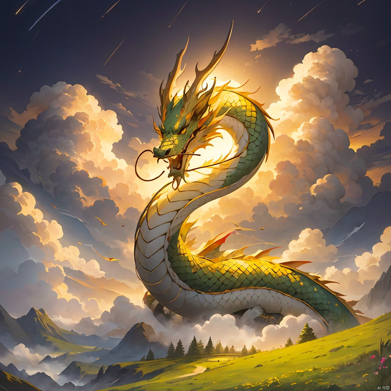 dragon,  days,  cloudy by 符号 on Tensor.Art