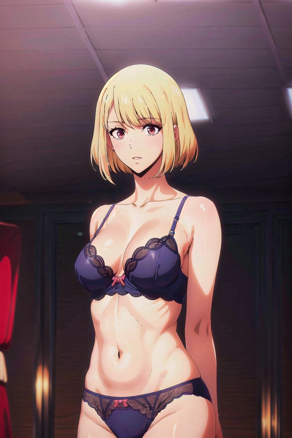  lingerie, ChaHae-in, short_hair, bangs., bob_cut, blonde_hair, high_resolution
