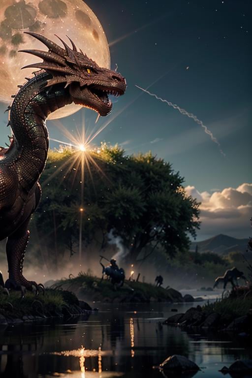 ϕ BY HGHD,  dynamic photograph (((Dragon))) scales are made from emerald ruby diamond sapphire,  radiating light by Halfga...