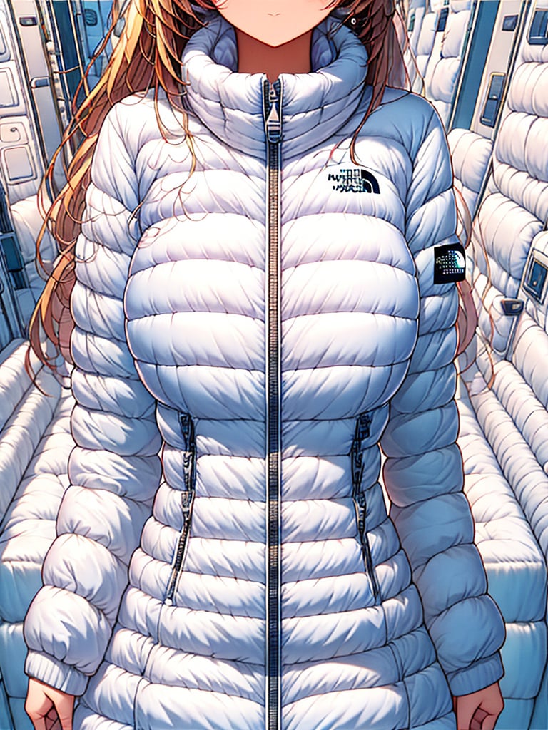 (masterpiece, best quality),fullbody shot
1girl, standing,she wear white down jacket, 
BREAK girl, 15 yo, (loli:1.5), blonde long hair, medium long hair, (straight hair:1.1), (braid:0.8), ultra detailed eyes, (huge breasts:1.1), hanging breasts, (tareme:1.3),
embarrassed,

BREAK (white space tightfit bodysuit):1.5,astronaut, headphone,
BREAK spacestation( space station hallway,space station floor, auturm park,bing_astronaut,Astrovest,BREAK blush:1.5,tnf_jacket