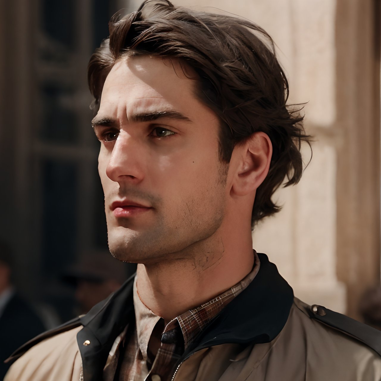 a handsome man, thick eyebrows, looking at the viewer, white background, realistic, photorealistic, 8k, cinematic lighting, very dramatic, European man, soft aesthetic, innocent, art by john singer sargent, handsome Italian