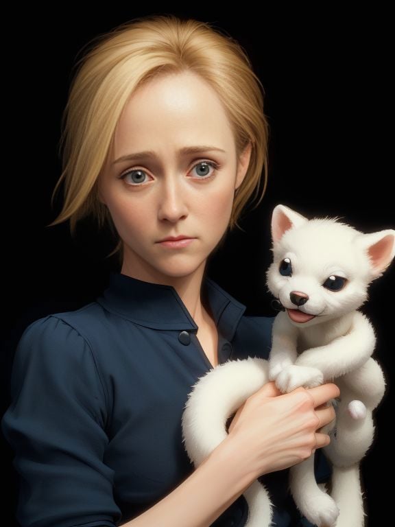 Mary Stuart Masterson  , and her cute mini pet hydra 