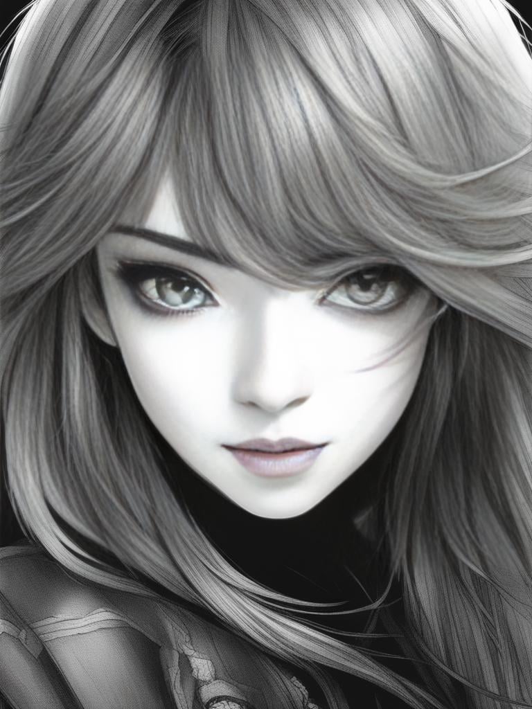 (Gorgeous manga:1.3) of (Ultra detailed manga:1.3), 8k, masterpiece, ((ultra detailed:1.1)), natural skin texture, 8k textures,glowing eyes,pencil sketch style, perfect european face,morning, woman in cyberpunk t-shirt, dark fantasy genre,(Gorgeous Photo:1.4) of (Ultra detailed:1.4), 16k, masterpiece,  16k textures, cinematic look, intricate,dream shaper photography, manga style