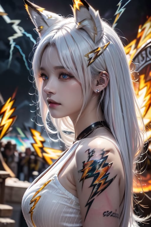 (((white hair))), (((royal dress)), (((eyes golwing))), (((ice))), (((lightning))), (((fire))),  (((magic circle))),  (((tattoo))), (((wolf ears))), best quality,  masterpiece,  beautiful and aesthetic,  16K,  (HDR:1.4),  high contrast,  bokeh:1.2,  lens flare,  (vibrant color:1.4),  (muted colors,  dim colors,  soothing tones:0),  cinematic lighting,  ambient lighting,  sidelighting,  Exquisite details and textures,  cinematic shot,  Warm tone,  (Bright and intense:1.2),  wide shot,  by playai,  ultra realistic illustration,  siena natural ratio,  anime style,  (Renaissance fantasy theme:1.1),<lora:EMS-282310-EMS:0.800000>