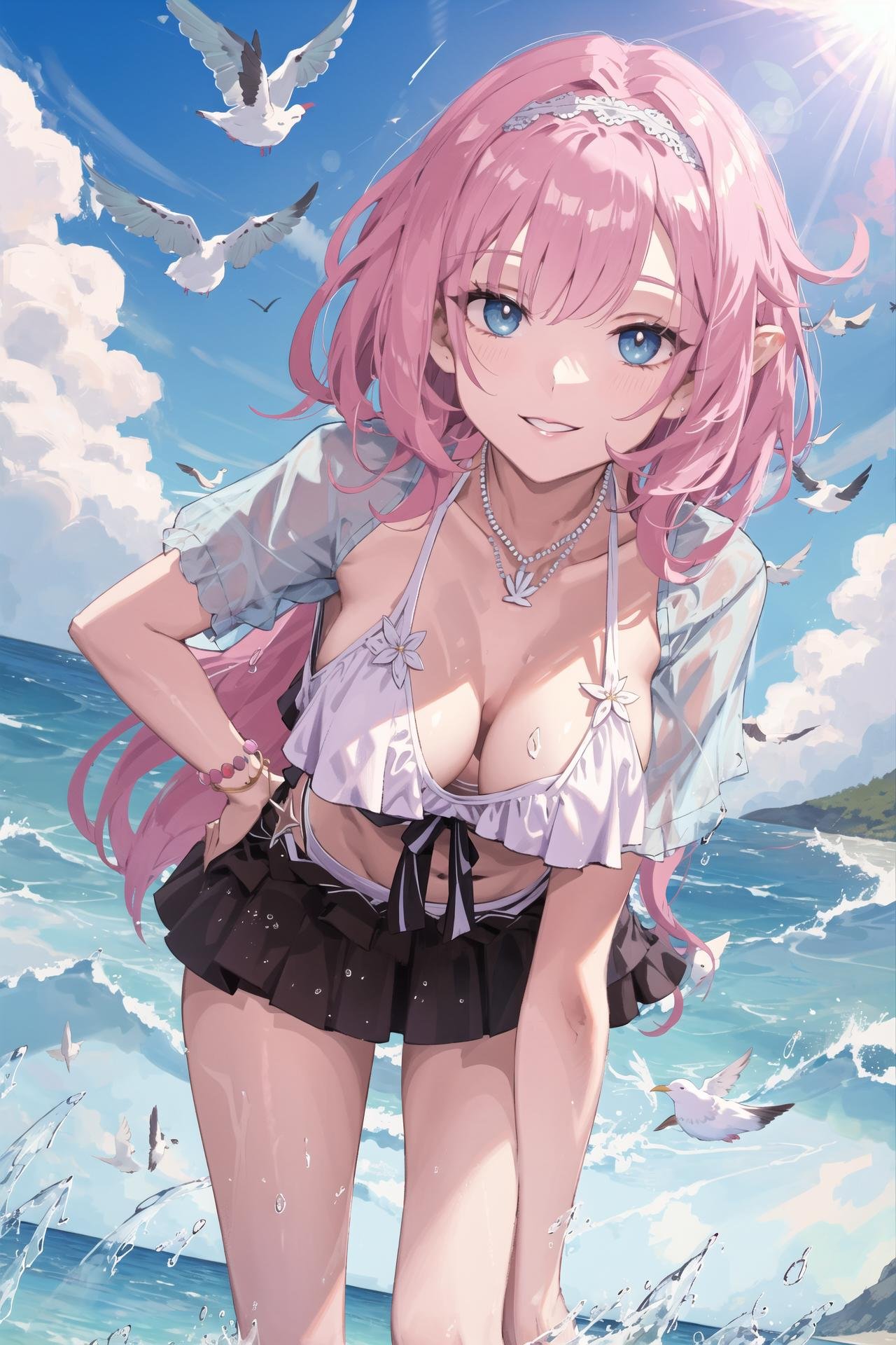 1girlelysia-swimsuit,  hairband ,  parted lips by okingjo on Tensor.Art