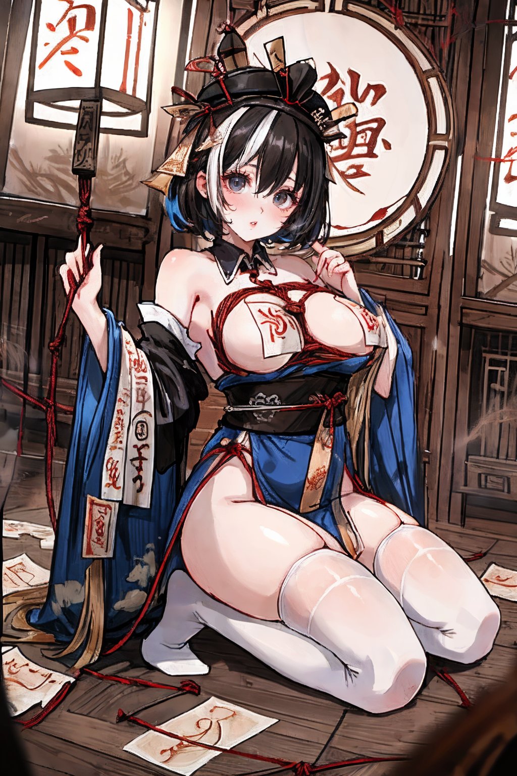hwah jah,  ofuda on nipples,  jiangshi by Ttan on Tensor.Art