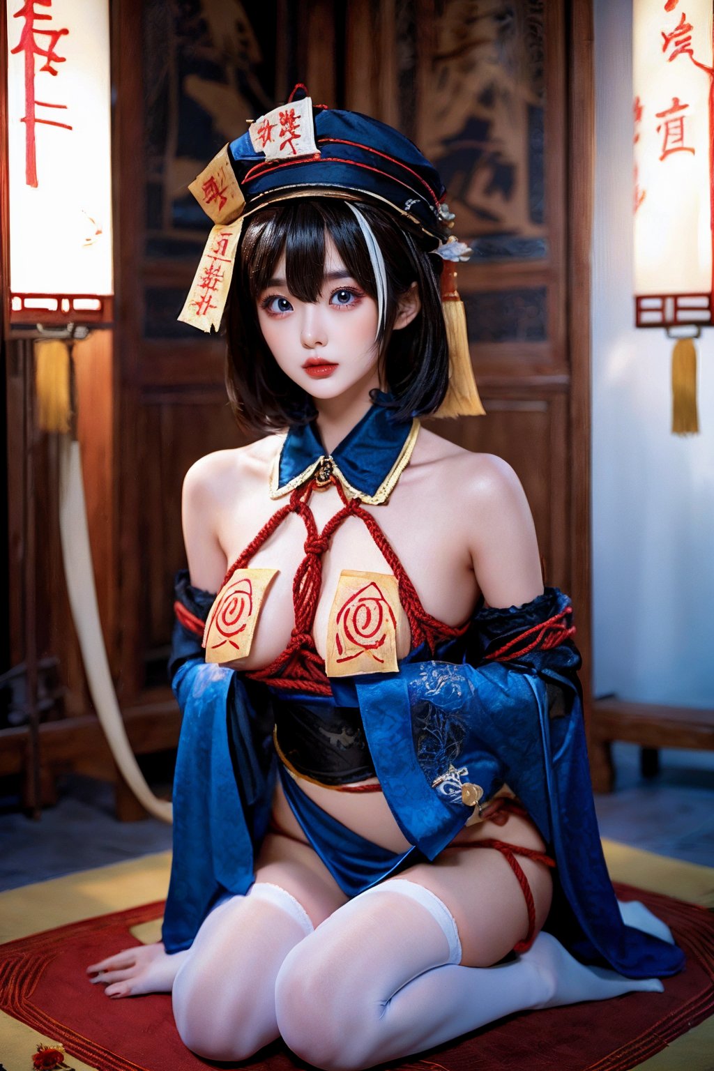 hwah jah,  ofuda on nipples,  jiangshi by Ttan on Tensor.Art