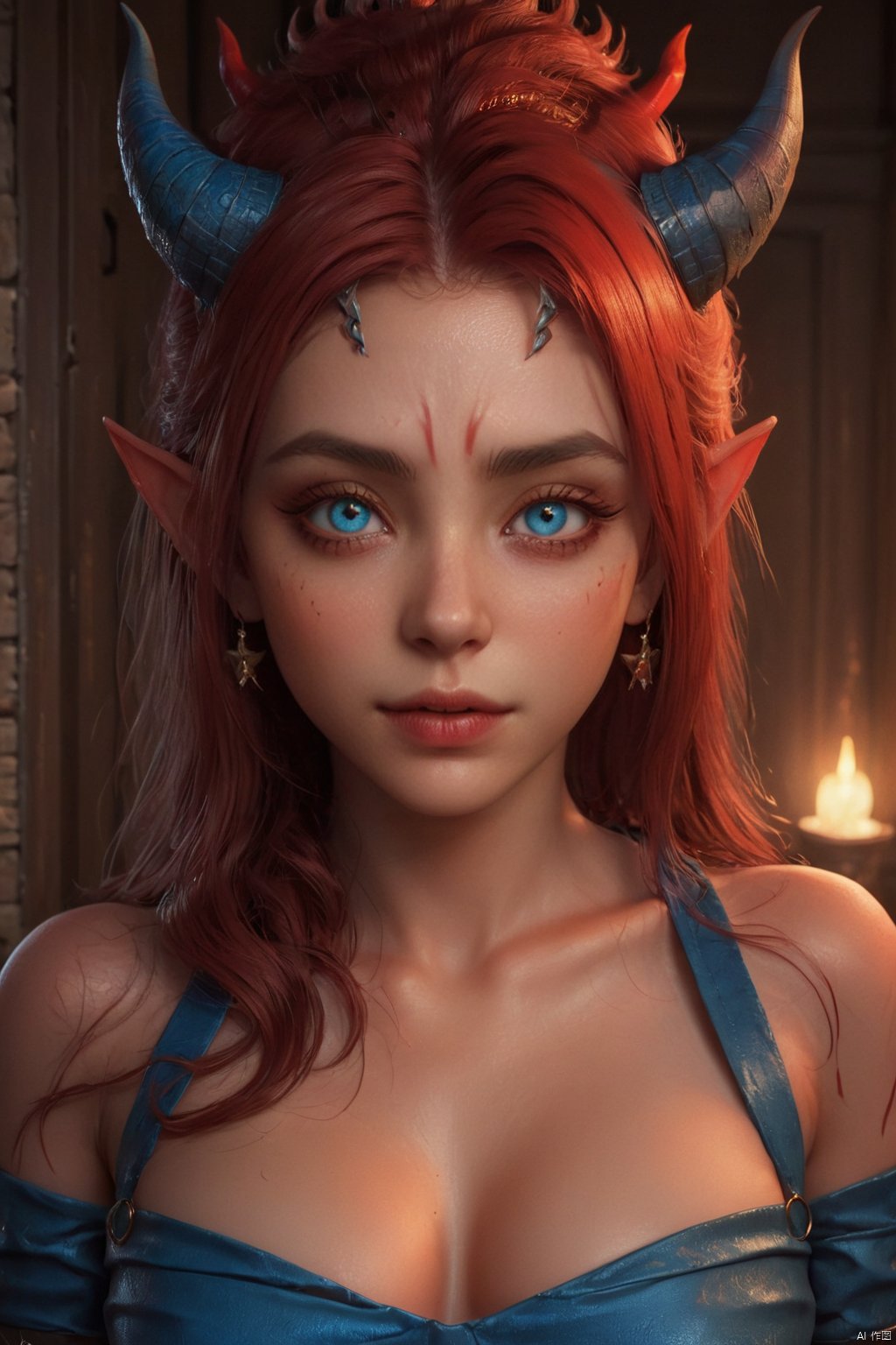  ((best quality)), ((masterpiece)), ((ultra-detailed)), extremely detailed CG, (illustration), ((detailed light)), (an extremely delicate and beautiful), a girl, solo, ((upper body,)), ((cute face)), expressionless, (beautiful detailed eyes), blue dragon eyes, (Vertical pupil:1.2), , DEVIL GIRL_XL red skin and tail