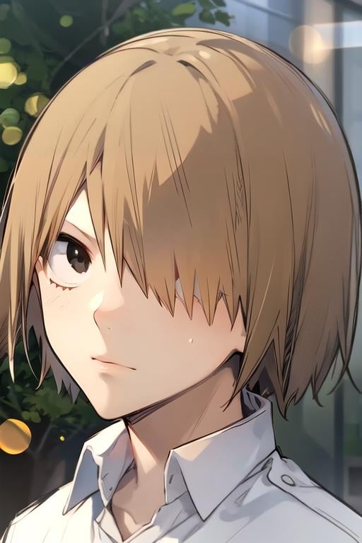 photorealistic, (4k), depth of field, (Masterpiece), (realistic skin texture), extremely detailed, intricate, hyper detailed, high resolution, professional photography, bokeh, depth of field, sharp detail, best quality, , 1boy, solo, male focus, <lora:hajime_aoyagi:0.9>, hajime_aoyagi, light brown hair, black eyes, hair over one eye, , , ,