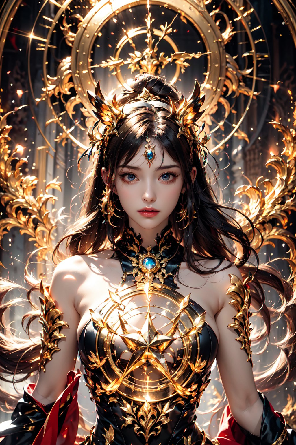 (goddess), (holy light), (magic circle), best quality,  masterpiece,  beautiful and aesthetic,<lora:EMS-287217-EMS:0.600000>