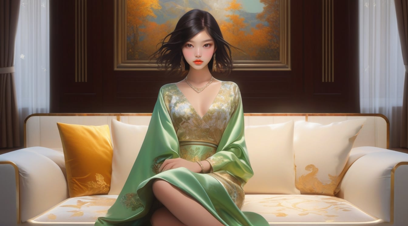 ((Hyper-Realistic)) photo of a beautiful girl sitting in luxurious modern livingroom in a cabin of winter resort,indoors,20yo,kuchiki rukia,detailed exquisite face,detailed soft skin,model body,jacket and skirt and skirt,
(luxurious furnitures:table,sofa,airconditioner,big screen TV,ceiling chandelier),curtains,window,snow,tree
BREAK
aesthetic,rule of thirds,depth of perspective,studio photo,trending on artstation,(fullbody wideshot),(girl focus),(Hyper-realistic photography,masterpiece,ultra-detailed,intricate details,16K,sharp focus,high contrast,kodachrome 800,HDR:1.2),by Karol Bak,Gustav Klimt and Hayao Miyazaki,
real_booster,ani_booster,w1nter res0rt