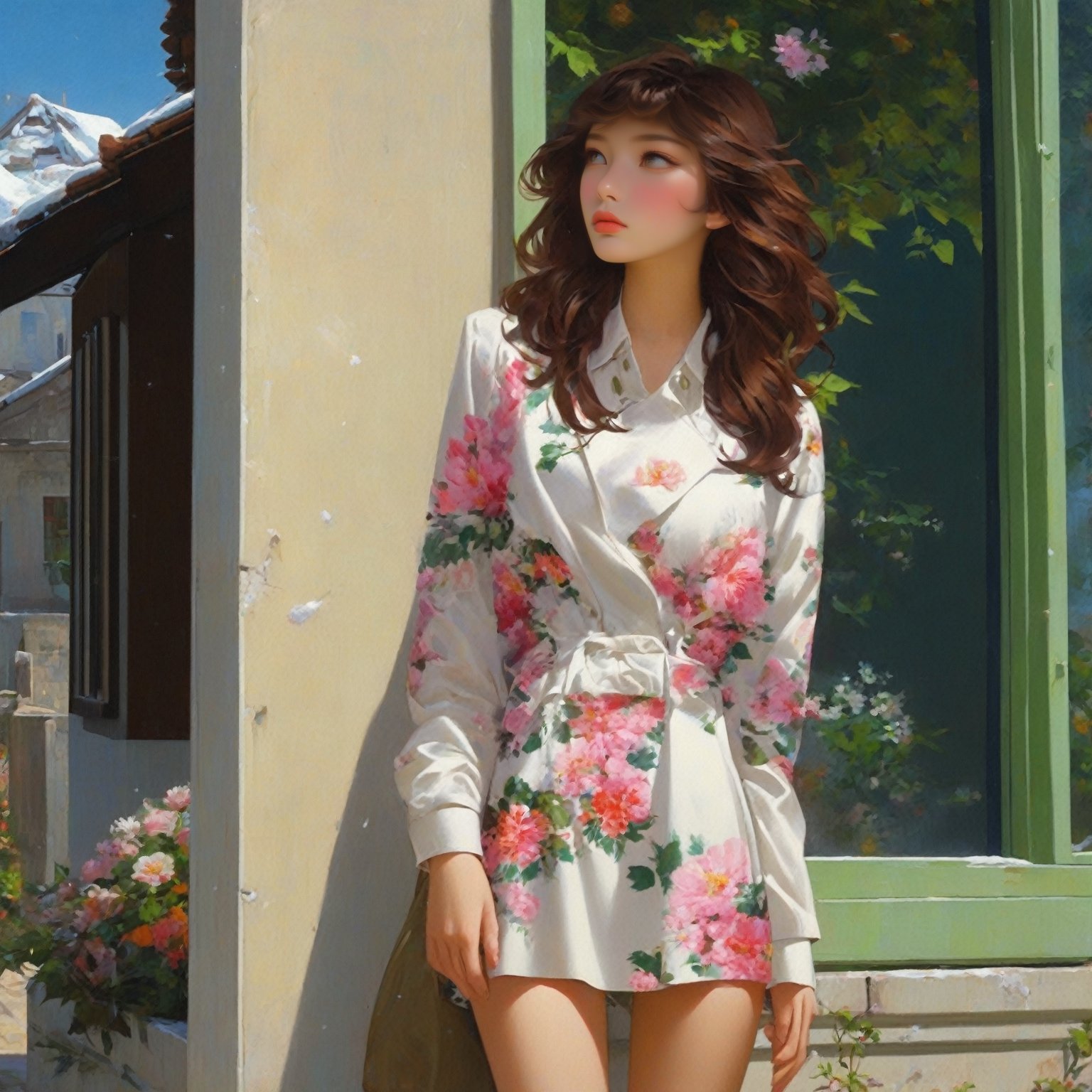 ((Hyper-Realistic)) photo of a beautiful girl standing in front of resort center,outdoors,20yo,kusanagi motoko,detailed exquisite face,detailed soft skin,perfect female form,model body,jacket and shirt and skirt,
middle size resort center,sign on house,window,flowers on windows,shop,restaurant,snow,street,trees,brick and concrete and stone material,cars on street
BREAK
aesthetic,rule of thirds,depth of perspective,studio photo,trending on artstation,(fullbody wideshot),(girl focus:1.2),(Hyper-realistic photography,masterpiece,ultra-detailed,intricate details,16K,sharp focus,high contrast,kodachrome 800,HDR:1.2),by Karol Bak,Gustav Klimt and Hayao Miyazaki,
real_booster,ani_booster,w1nter res0rt