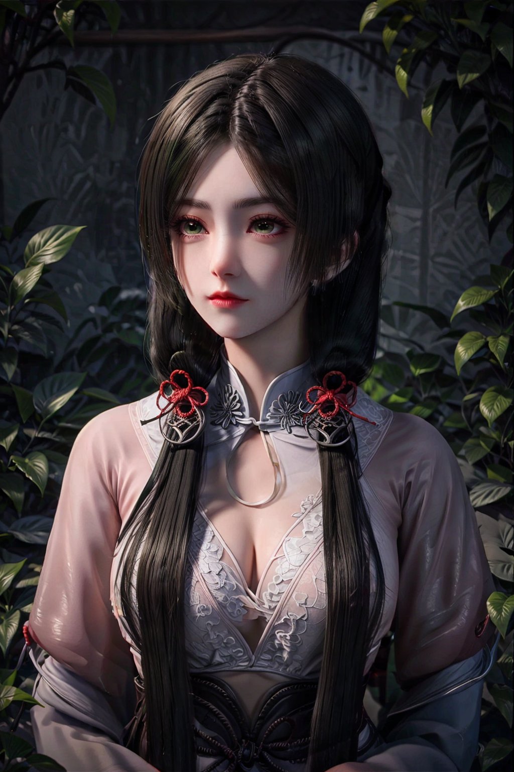 Transparent tulle,  big breasts,  Green hair by DONGHUA Art on Tensor.Art