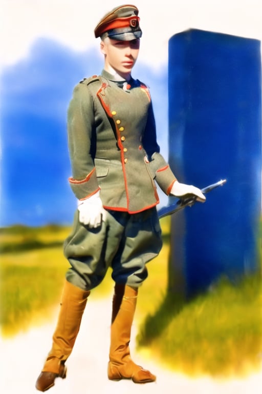 man in WWI  german pilot uniform,realistic,REALISTIC,cute blond boy