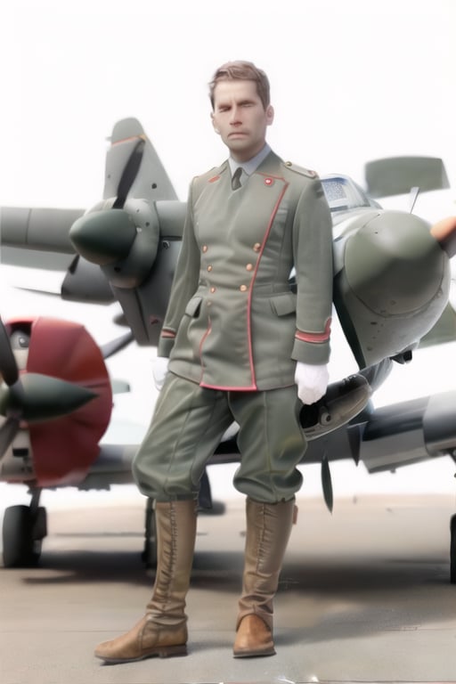 man in WWI  german pilot uniform,realistic