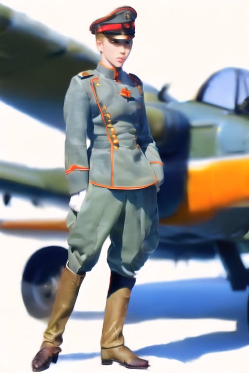 man in WWI  german pilot uniform,realistic,REALISTIC,cute blond boy,ginger