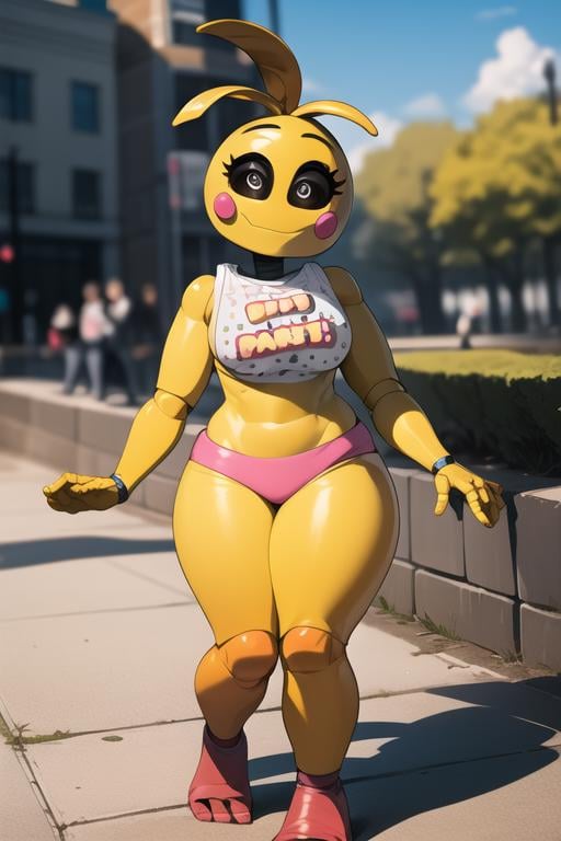 <lora:toychica-06:1> toychica, full body, solo, detailed background, public park, detailed shading, detailed ambient light, detailed background, masterpiece,