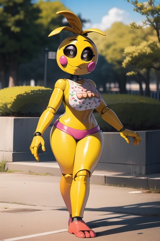 <lora:toychica-08:1> toychica, full body, solo, detailed background, public park, detailed shading, detailed ambient light, detailed background, masterpiece,