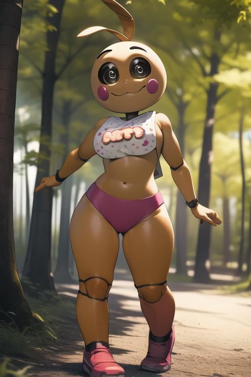 <lora:toychica-04:1> toychica, full body, red forest, outdoors, detailed background, detailed shading, detailed ambient light, detailed background, masterpiece,