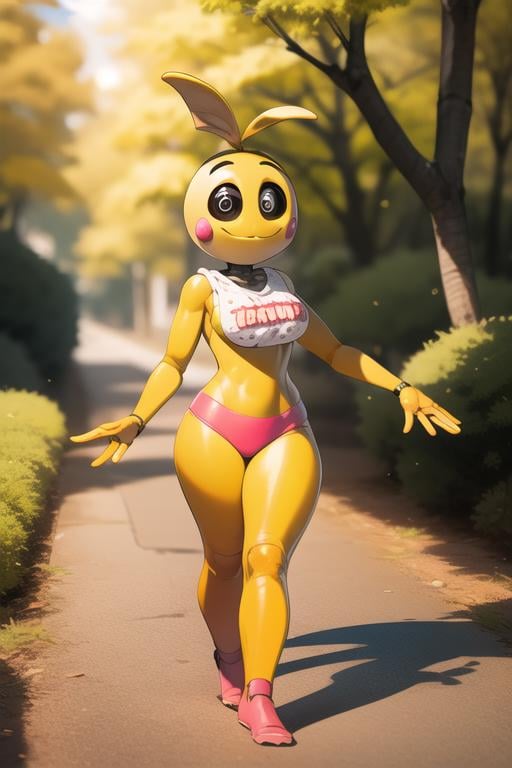 <lora:toychica-04:1> toychica, full body, red forest, outdoors, detailed background, detailed shading, detailed ambient light, detailed background, masterpiece,