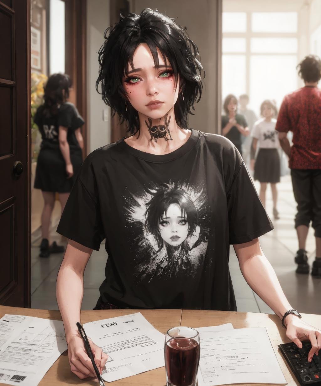 evelyn,  punk,  black hair by Lembont on Tensor.Art