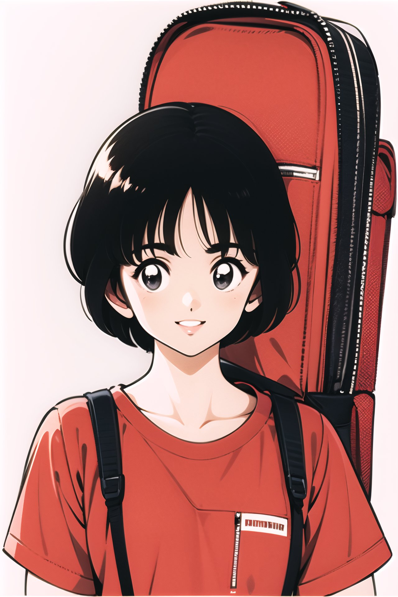 solo,  black hair,  bag by Ttan on Tensor.Art