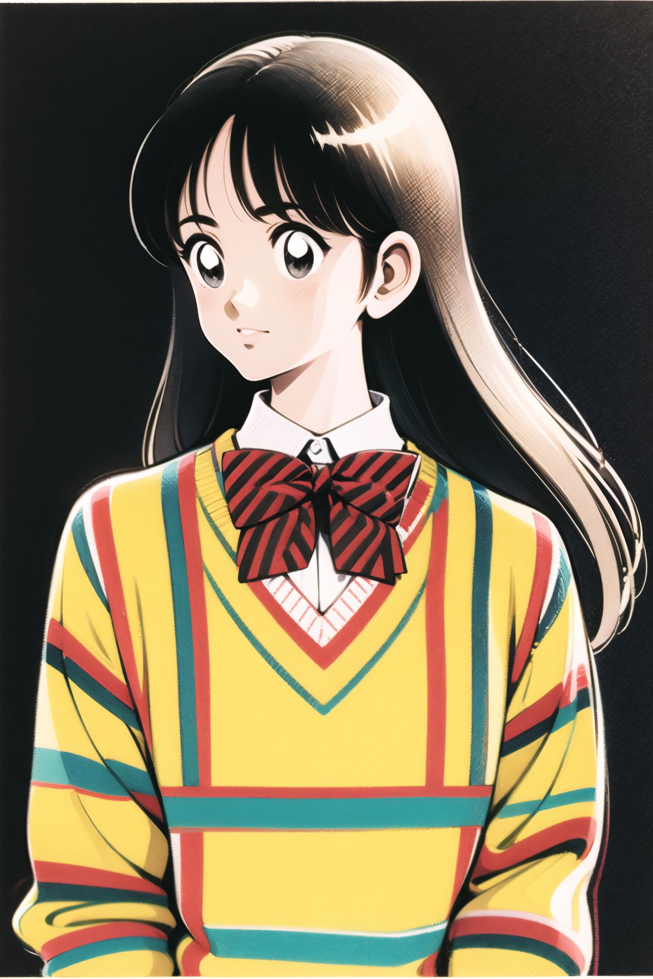 1girl,  solo,  striped bow by Ttan on Tensor.Art