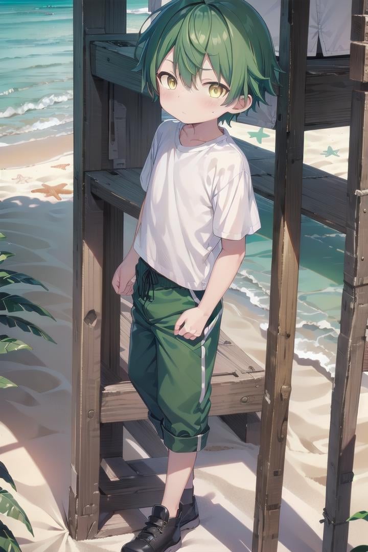 1boy,  nobu,  green hair by fearvel on Tensor.Art