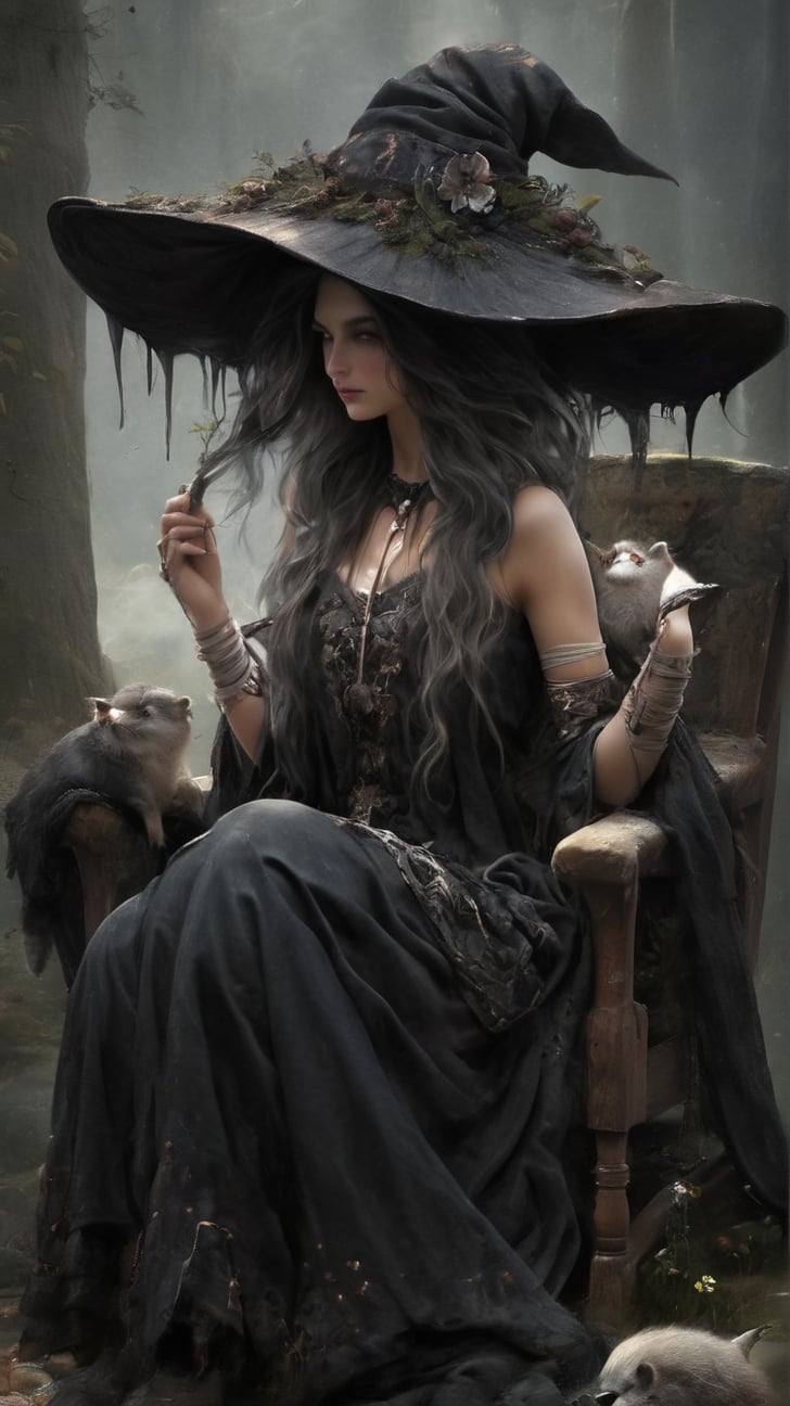 A girl,InkyCapWitchyHat,Gilled-Brim