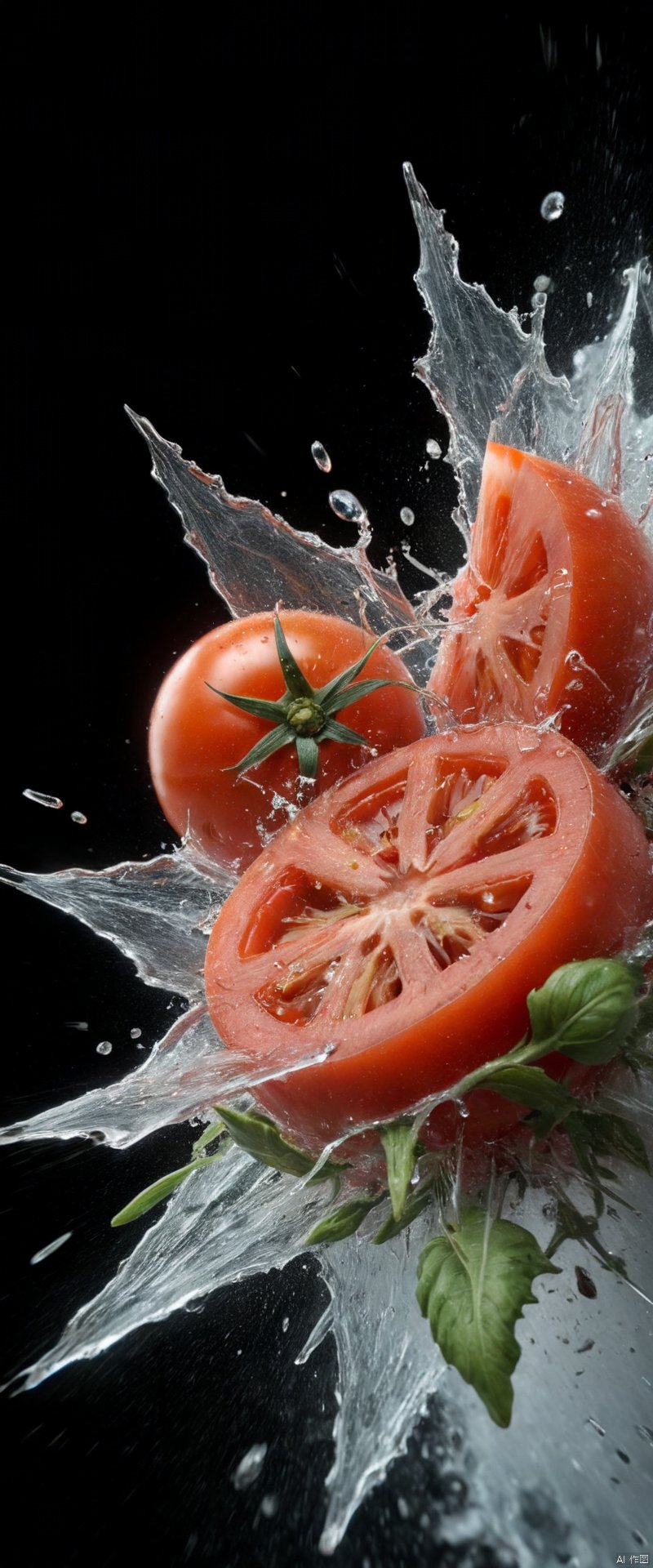 salat with tomatoes,  splash water,  flashing particles,  depth of field,  clean background,  made of ral-vlntxplzn,  RAL-VLNTXPLZN,<lora:EMS-286925-EMS:0.800000>