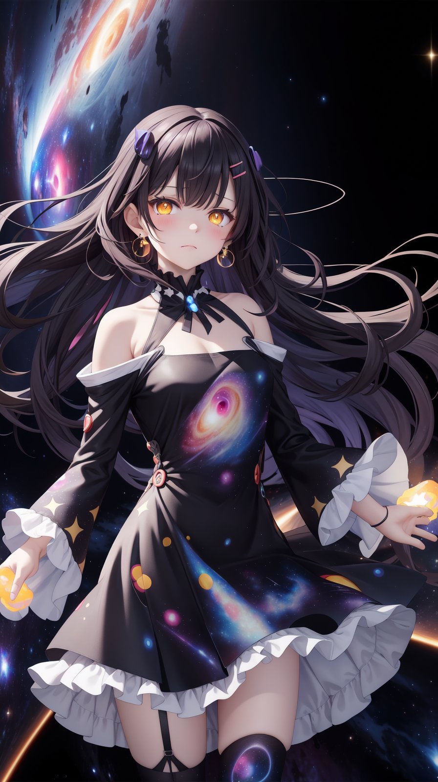 Earrings,  half closed eyes, by miaomiao on Tensor.Art