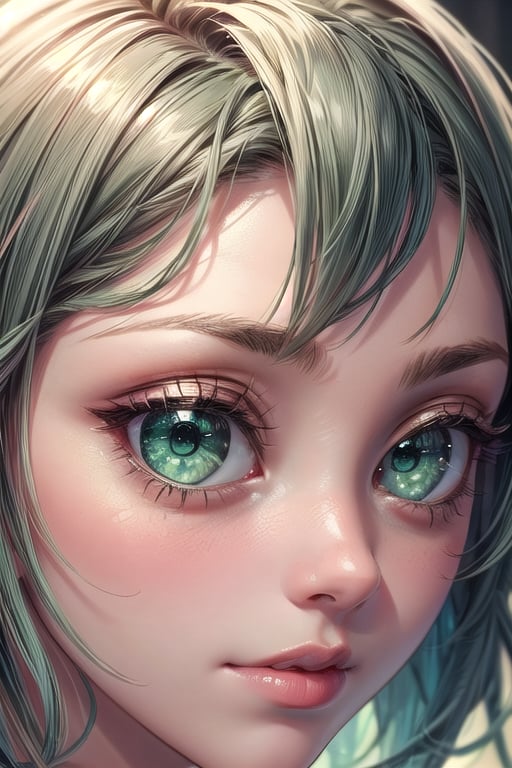 girl, close up, green eyes, BrgEy